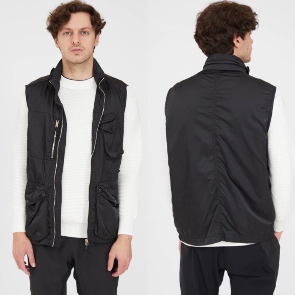 Stone Island Nylon Raso-Tc Vest Hoodie Black Medium